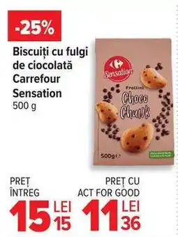Carrefour Biscuiți cu fulgi de ciocolată Carrefour Sensation Ofertă
