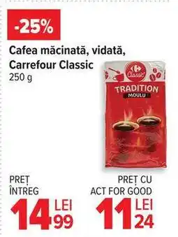 Carrefour Cafea măcinată, vidată, Carrefour Classic Ofertă
