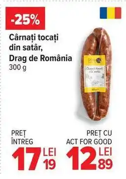 Carrefour Cârnați tocați din satăr, Drag de România 300 g Ofertă