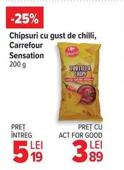Carrefour Chipsuri cu gust de chilli, Carrefour Sensation Ofertă