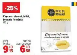 Carrefour Cașcaval afumat feliat Drag de România Ofertă