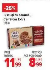 Carrefour Biscuiți cu caramel, Carrefour Extra 125 g Ofertă