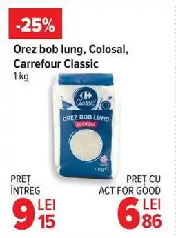 Carrefour Orez bob lung, Colosal, Carrefour Classic Ofertă