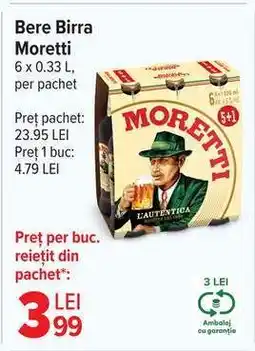 Carrefour Bere Birra Moretti Ofertă
