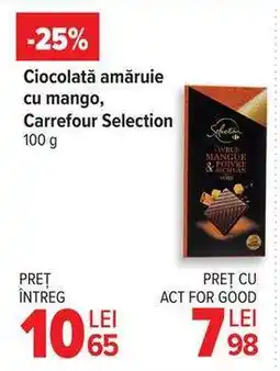 Carrefour Ciocolată amăruie cu mango, Carrefour Selection Ofertă