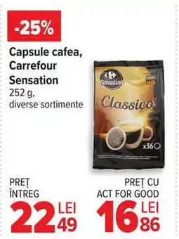 Carrefour Capsule cafea, Carrefour Sensation Ofertă