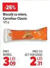 Carrefour Biscuiți cu miere, Carrefour Classic 125 g Ofertă