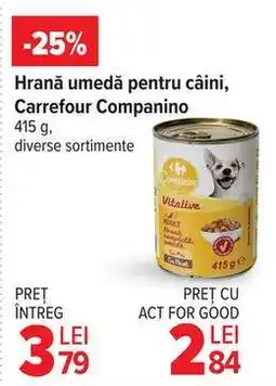 Carrefour Hrană umedă pentru câini Carrefour Companino Ofertă