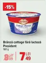 Carrefour Brânză cottage fără lactoză President Ofertă