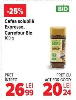 Carrefour Cafea solubilă Expresso, Carrefour Bio Ofertă