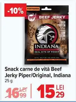 Carrefour Snack carne de vită Beef Jerky Piper/Original, Indiana Ofertă