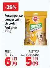 Carrefour Recompense pentru câini biscrok, Pedigree 200 g Ofertă