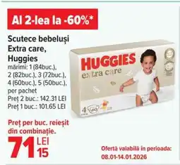 Carrefour Scutece bebeluși extra care, Huggies Ofertă
