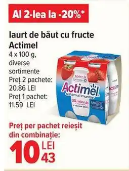 Carrefour Iaurt de băut cu fructe Actimel Ofertă