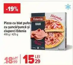 Carrefour Pizza cu blat pufos cu șuncă/șuncă și ciuperci Edenia Ofertă