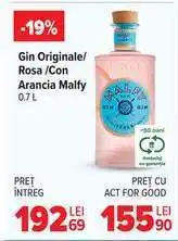 Carrefour Gin Originale/Rosa/Con Arancia Malfy 0.7 L Ofertă