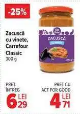 Carrefour Zacuscă cu vinete, Carrefour Classic 300 g Ofertă
