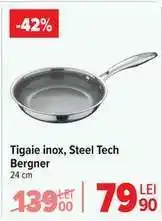 Carrefour Tigaie inox, Steel Tech Bergner Ofertă