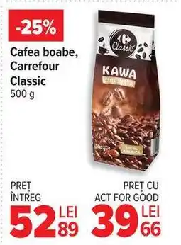 Carrefour Cafea boabe, Carrefour Classic 500 g Ofertă