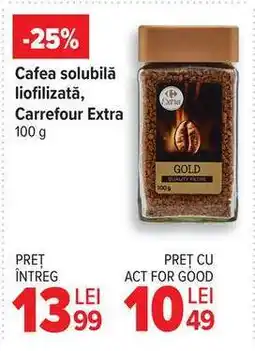 Carrefour Cafea solubilă liofilizată, Carrefour Extra 100 g Ofertă