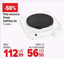 Carrefour Plită electrică Simpl SHP102-24 Ofertă