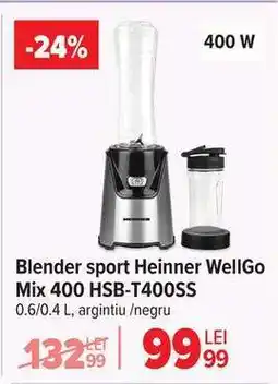Carrefour Blender sport Heinner WellGo Mix 400 HSB-T400SS Ofertă