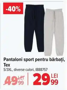 Carrefour Pantaloni sport pentru bărbați, Tex Ofertă