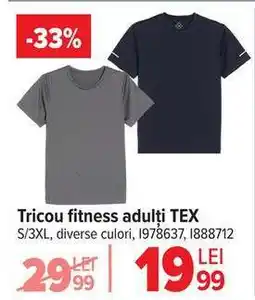 Carrefour Tricou fitness adulți TEX Ofertă