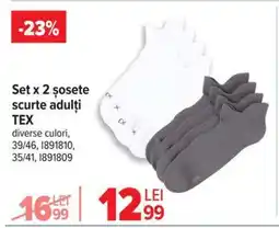 Carrefour Set x 2 șosete scurte adulți TEX Ofertă