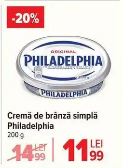 Carrefour Cremă de brânză simplă Philadelphia Ofertă