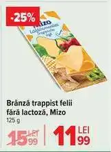 Carrefour Brânză trappist felii fără lactoză, Mizo Ofertă