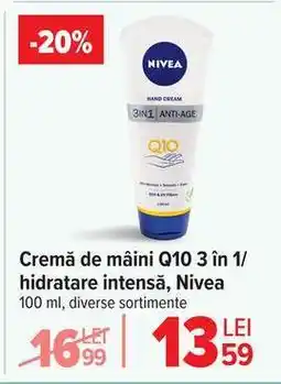 Carrefour Cremă de mâini Q10 3 în 1 hidratare intensă, Nivea Ofertă