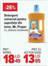 Carrefour Detergent universal pentru suprafețe din lemn, Mr. Proper Ofertă