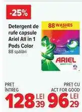 Carrefour Detergent de rufe capsule Ariel All in 1 Pods Color Ofertă