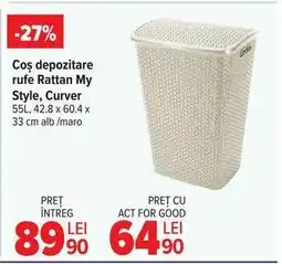 Carrefour Coș depozitare rufe, Rattan My Style, Curver Ofertă
