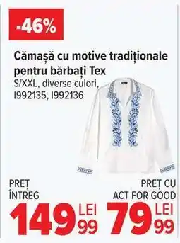 Carrefour Cămașă cu motive tradiționale pentru bărbați Tex Ofertă