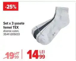 Carrefour Set x 3 șosete, femei, TEX Ofertă