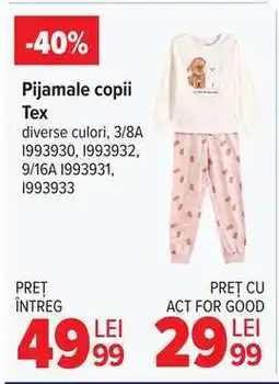 Carrefour Pijamale copii TEX Ofertă