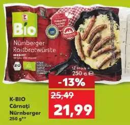 Kaufland K-BIO Cârnați Nürnberger 250 g Ofertă