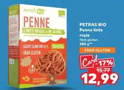 Kaufland PETRAS BIO Penne linte roșie Ofertă