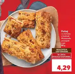 Kaufland Foitaj cu tomate și brânză Mozzarella proaspăt copt 85 g Ofertă