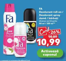 Kaufland FA Deodorant roll-on / Deodorant spray Ofertă