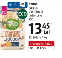 DM DmBio cuscus din năut și linte roşie Ofertă