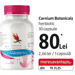 DM Carnium Botanicals herbiotic 30 capsule Ofertă