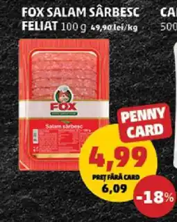 Penny FOX Salam sărbesc feliat Ofertă