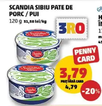 Penny SCANDIA SIBIU PATE DE PORC / PUI Ofertă