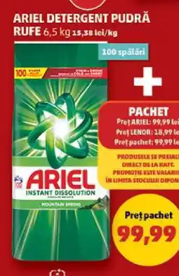 Penny ARIEL DETERGENT PUDRĂ RUFE Ofertă