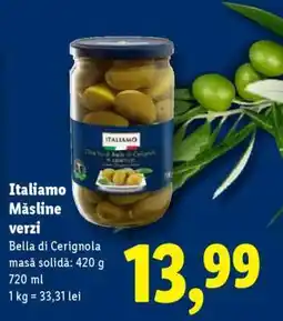 Lidl Italiamo Măsline verzi Ofertă