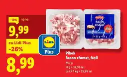 Lidl Pikok Bacon afumat, fâșii Ofertă