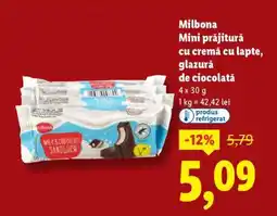 Lidl Milbona Mini prăjitură cu cremă cu lapte, glazură de ciocolată Ofertă